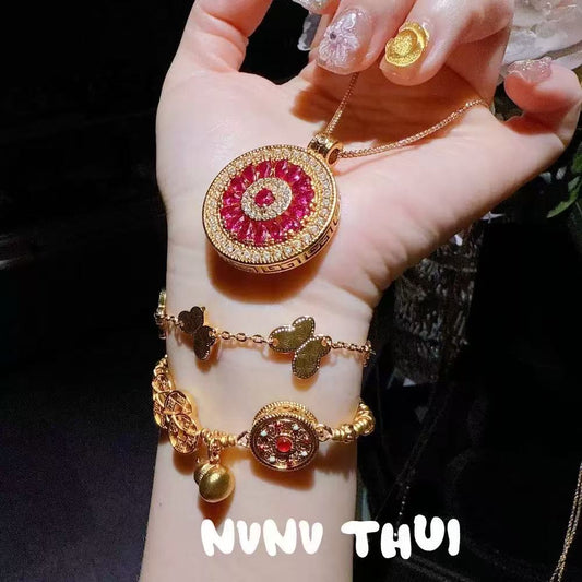 Elegant Rose Zircon Sunflower Pendant Necklace