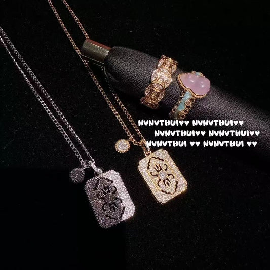 Elegant Gold-Plated Zircon Amulet Pendant Necklace