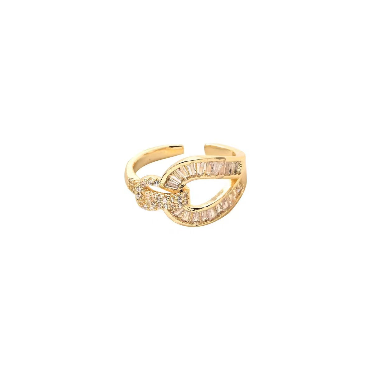 2025 Light Luxury Open Horseshoe Ring with Delicate Micro Zircon – Chic, Minimalist Waterdrop Design for Trendsetters