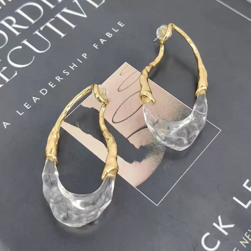 Designer Exaggerated Creative Stud Earrings – Chic European Vintage Style, Gold-Plated Copper with 925 Sterling Silver Posts