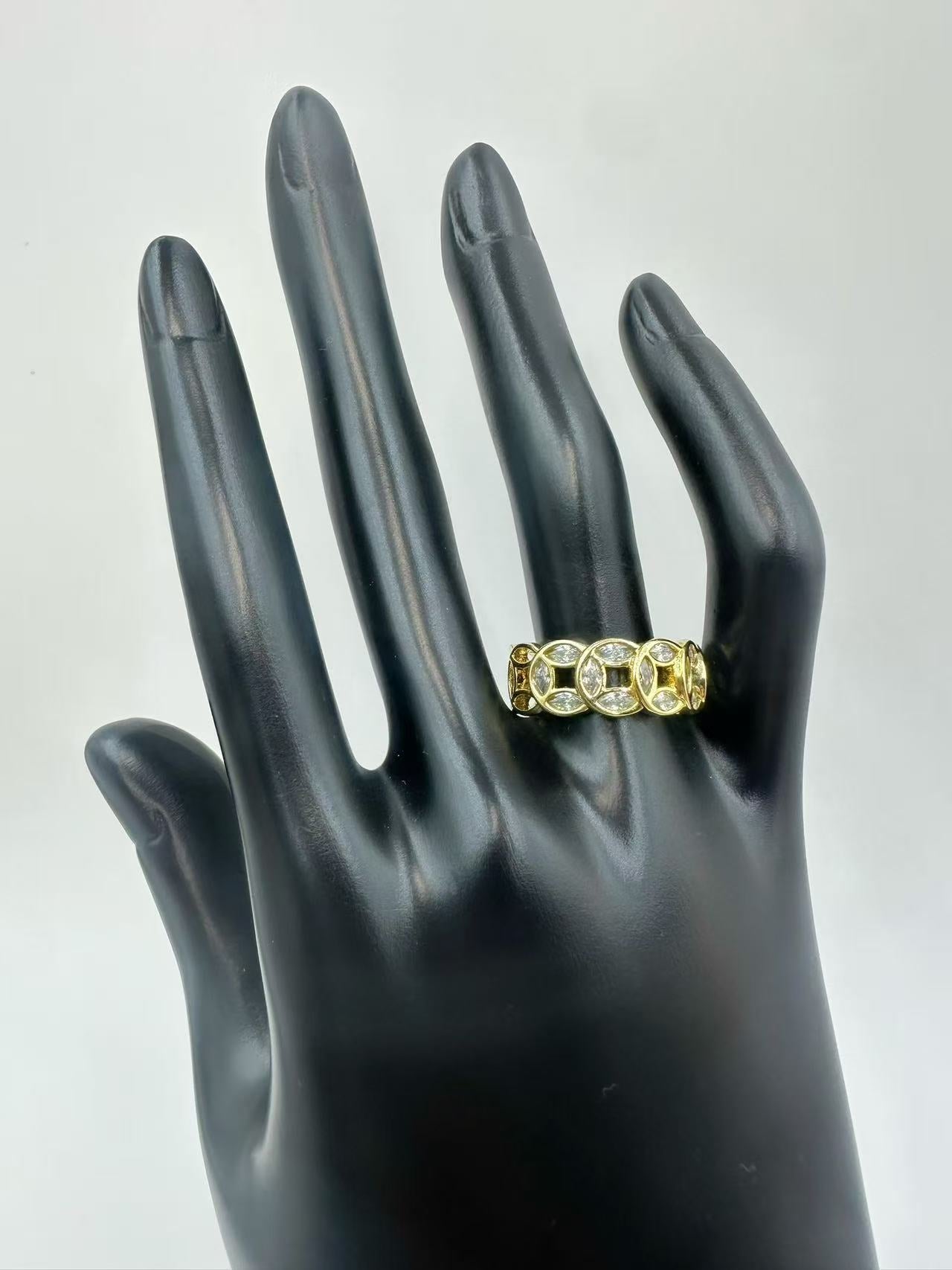 Elegant New Chinese Style Full Rhinestone “Money Ring” – Sophisticated Light Luxury Copper Gold-Plated Lucky Jewelry for Women