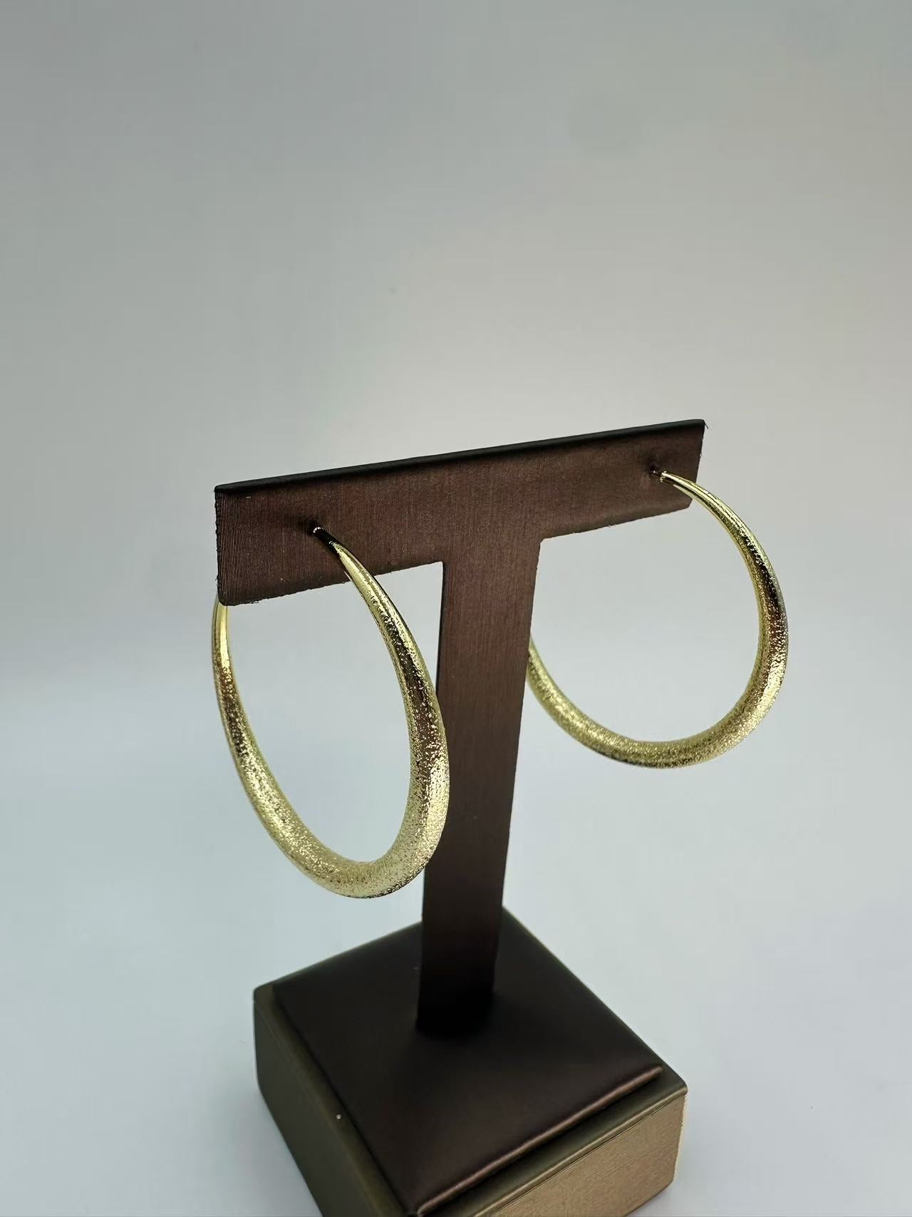 Elegant Brushed Silver Hoop Stud Earrings – Sleek, Minimalist, and Statement Jewelry for Women