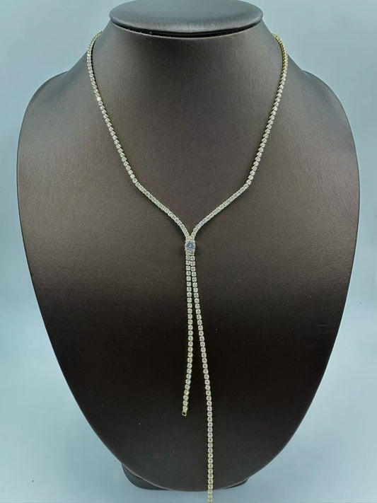 Tassel Necklace with Full Sparkling Rhinestones – Elegant Light Luxury Collarbone and Chest Chain