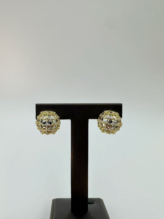 Woven Half-Moon Stud Earrings for Women – Minimalist Light Luxury Metal Design, Vintage Chic K-Gold Plated Jewelry