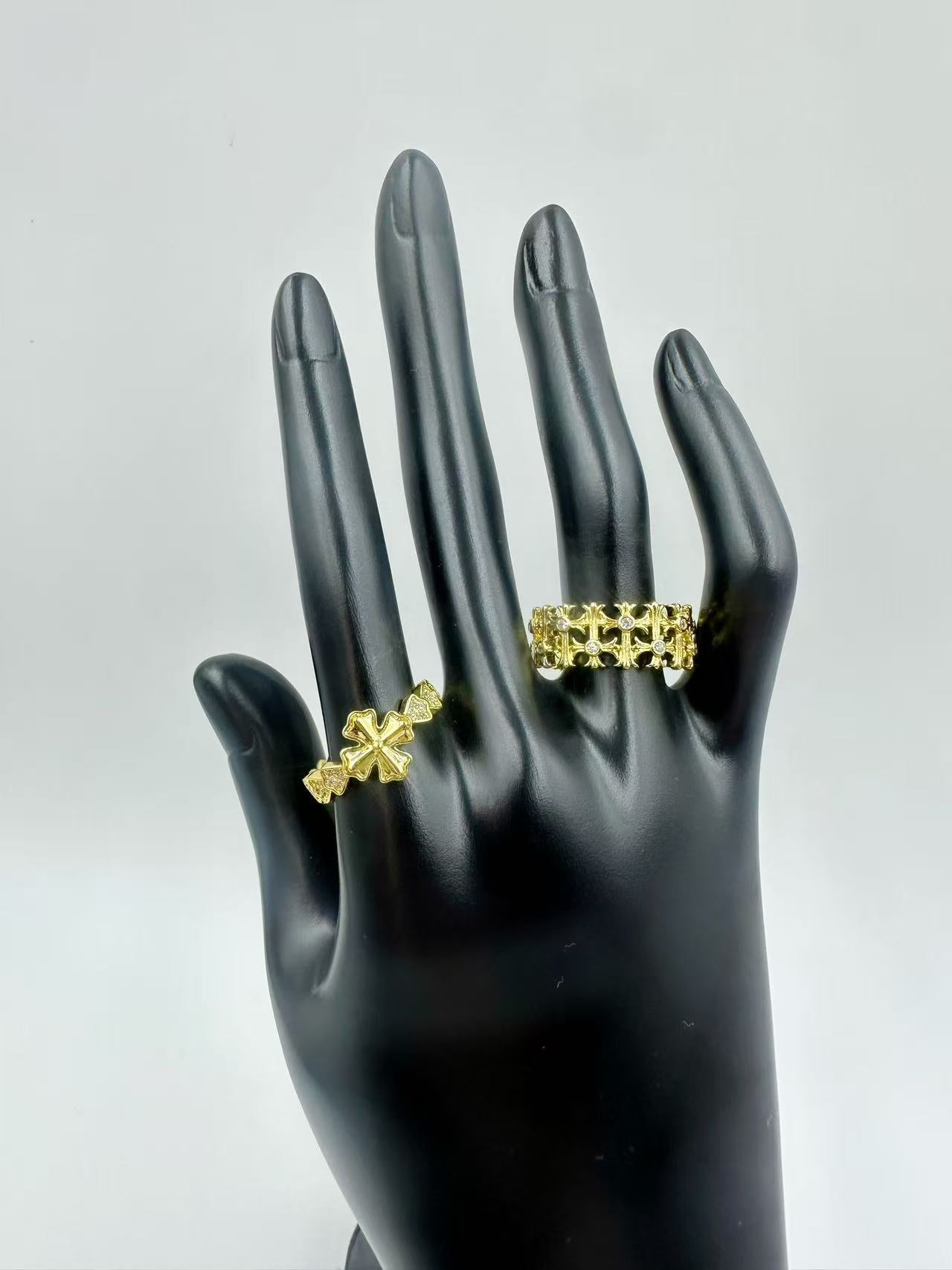 Cross Open Ring with Sparkling Rhinestones – Stylish Unisex Adjustable Ring, INS Trendy Cool Design for Women