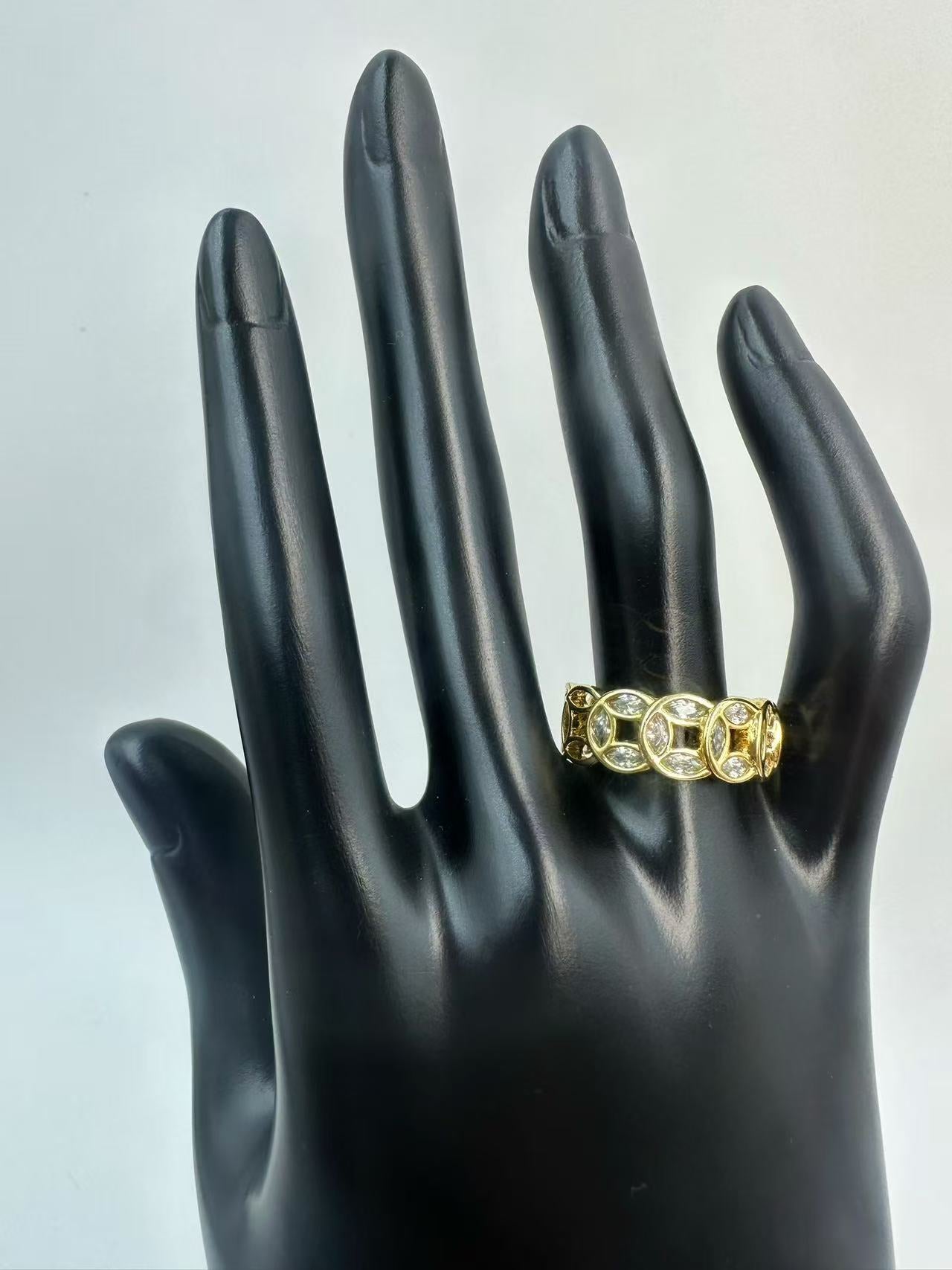 Elegant New Chinese Style Full Rhinestone “Money Ring” – Sophisticated Light Luxury Copper Gold-Plated Lucky Jewelry for Women