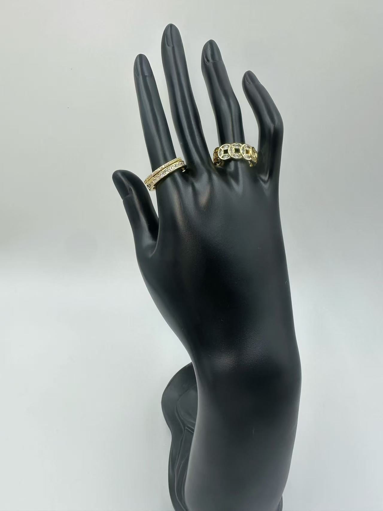 Elegant New Chinese Style Full Rhinestone “Money Ring” – Sophisticated Light Luxury Copper Gold-Plated Lucky Jewelry for Women