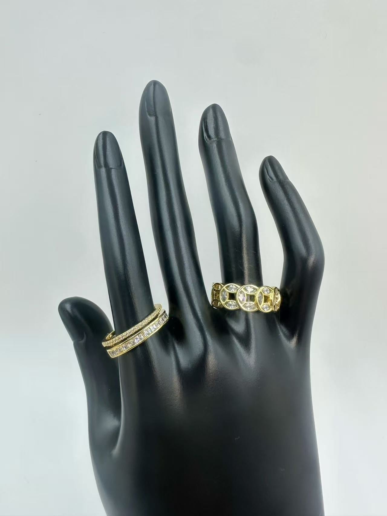 Elegant New Chinese Style Full Rhinestone “Money Ring” – Sophisticated Light Luxury Copper Gold-Plated Lucky Jewelry for Women