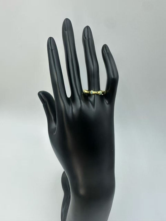 Brushed Metal Bamboo Open Ring for Women – Minimalist Light Luxury Adjustable Ring, 2025 Trending Hot-Selling Designer Jewelry